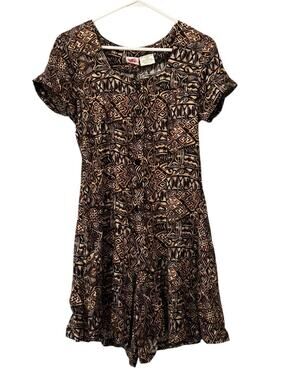 No Boundaries Woman Size 7 Rayon Button Down Aztec Beach Hippie Bohemian Teacher